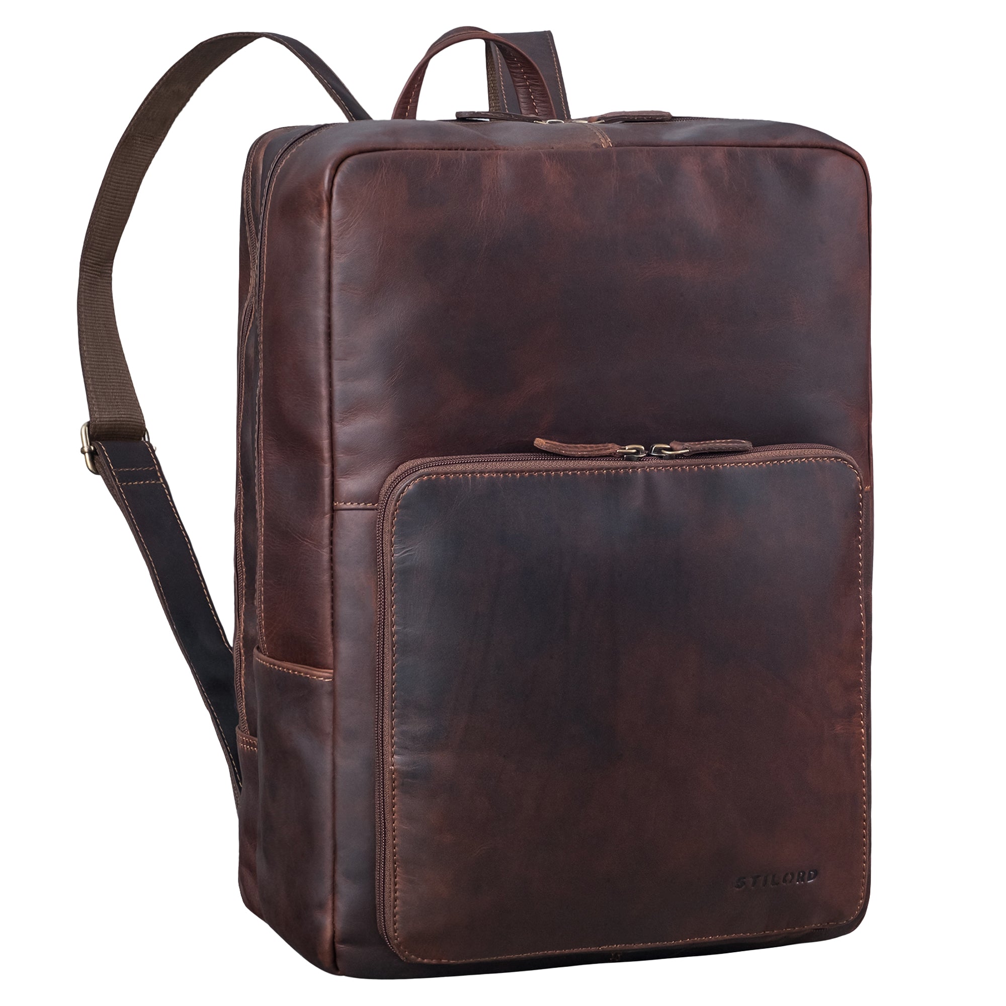 Leder Rucksack gross Herren Arbeit braun