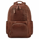  Großer Business Rucksack Herren Leder Braun mit Laptopfach 16 Zoll 