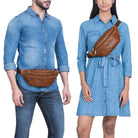 Bauchtasche Leder Herren Damen braun