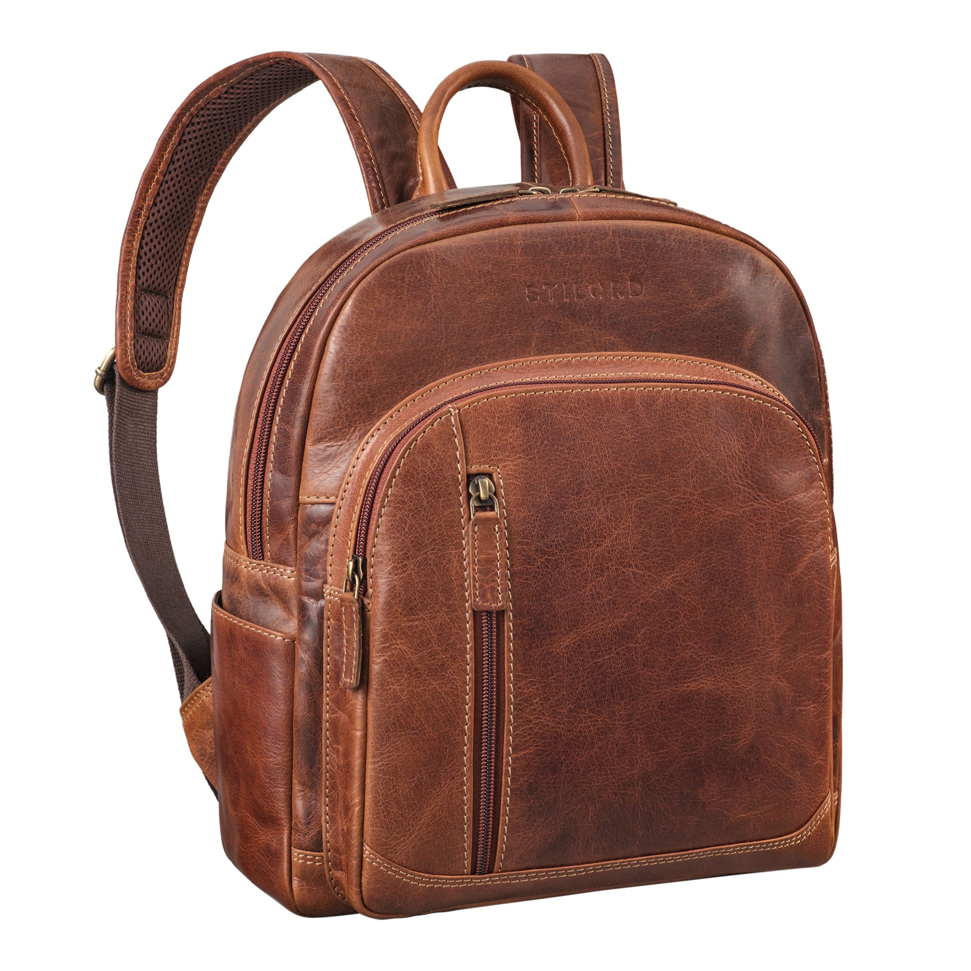Kleiner Lederrucksack Damen braun