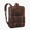"Edwin" Vintage Business Rugzak Heren van Leer met veel vakken 15,6–16"