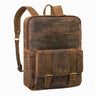 "Edwin" Vintage Business Rugzak Heren van Leer met veel vakken 15,6–16"