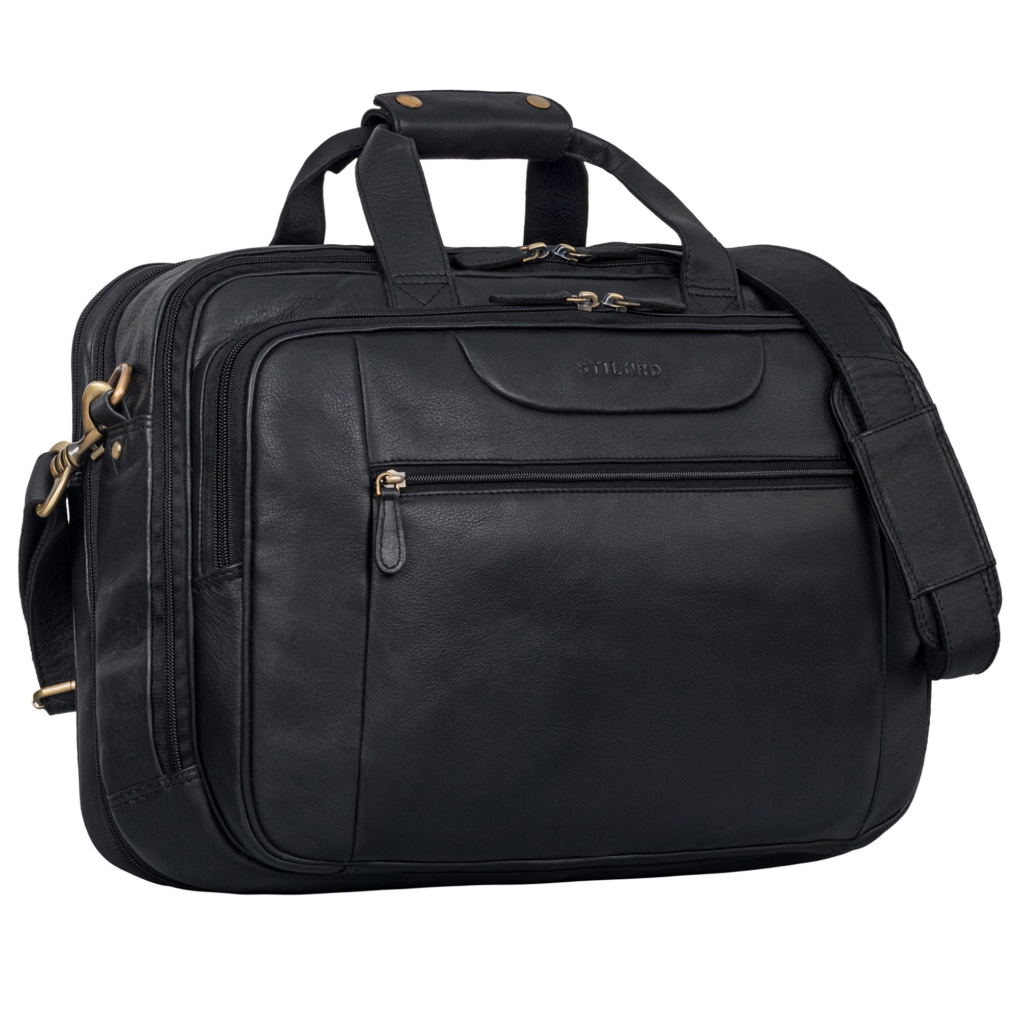 Aktentasche Schwarz Leder Modern