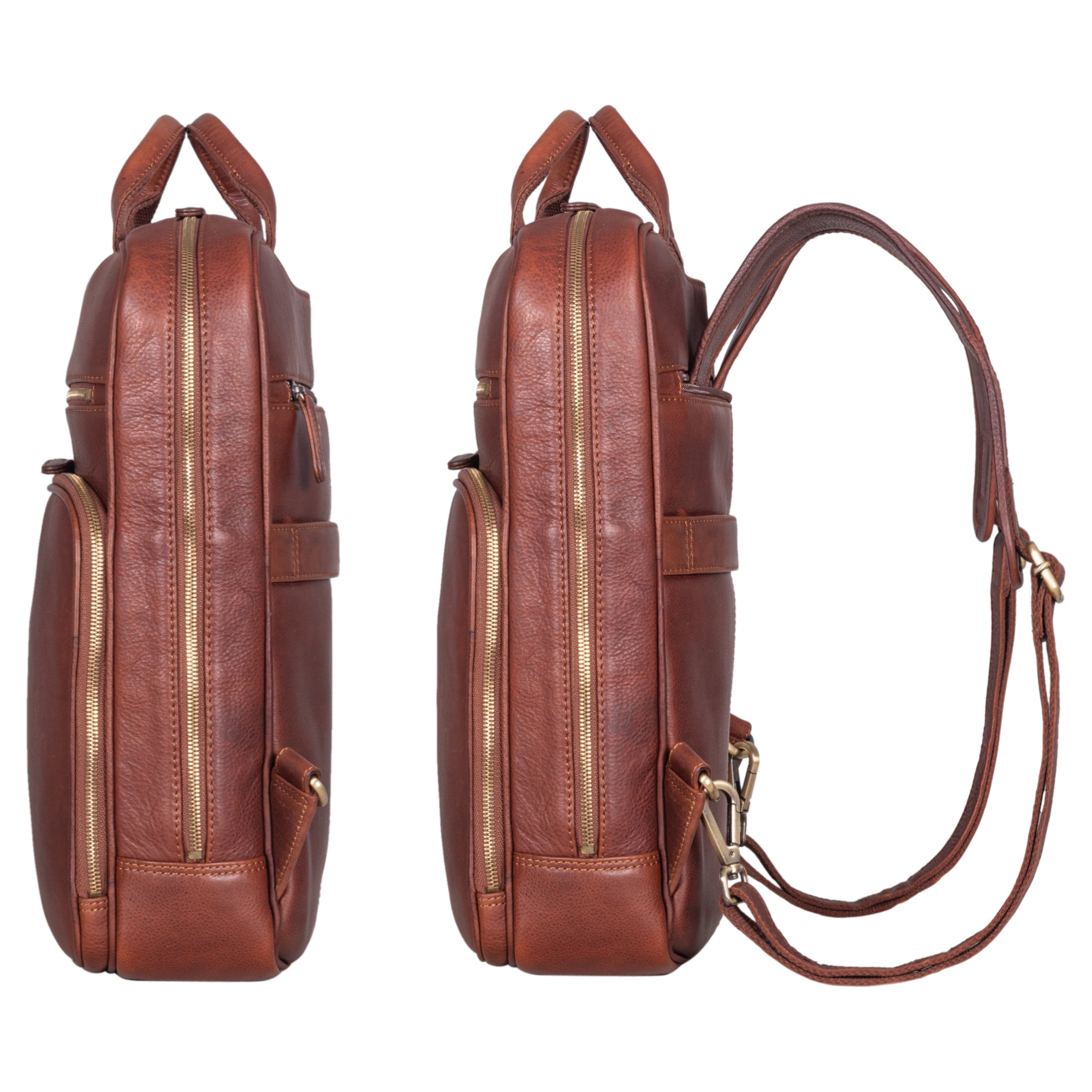 Leder Rucksack Handtasche braun
