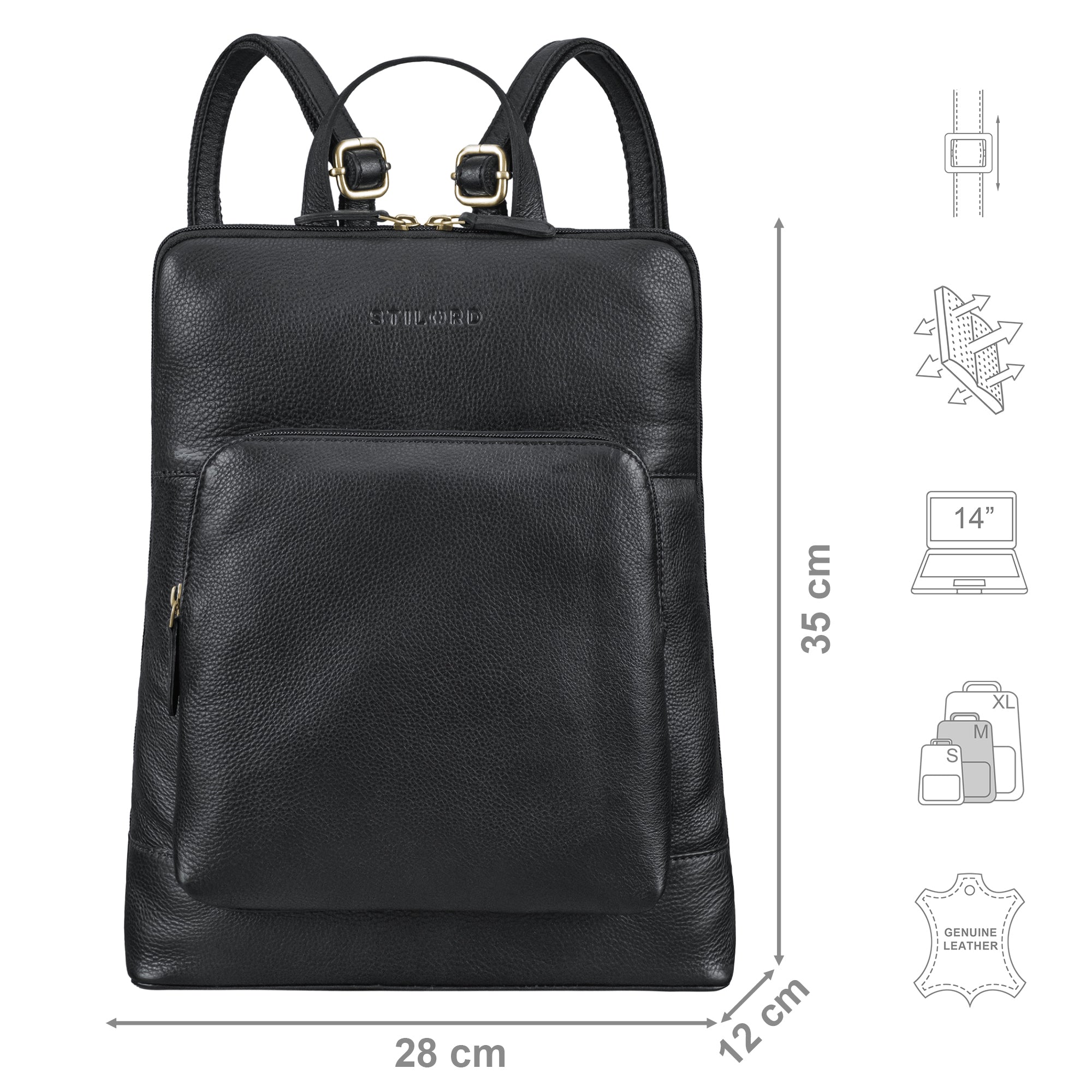 Leder Rucksack Schwarz Vintage