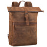 “Tacoma” Leren Rolltop Rugzak Dames Heren Voor 17-Inch Laptop – Unisex Vintage Leren Rugtas