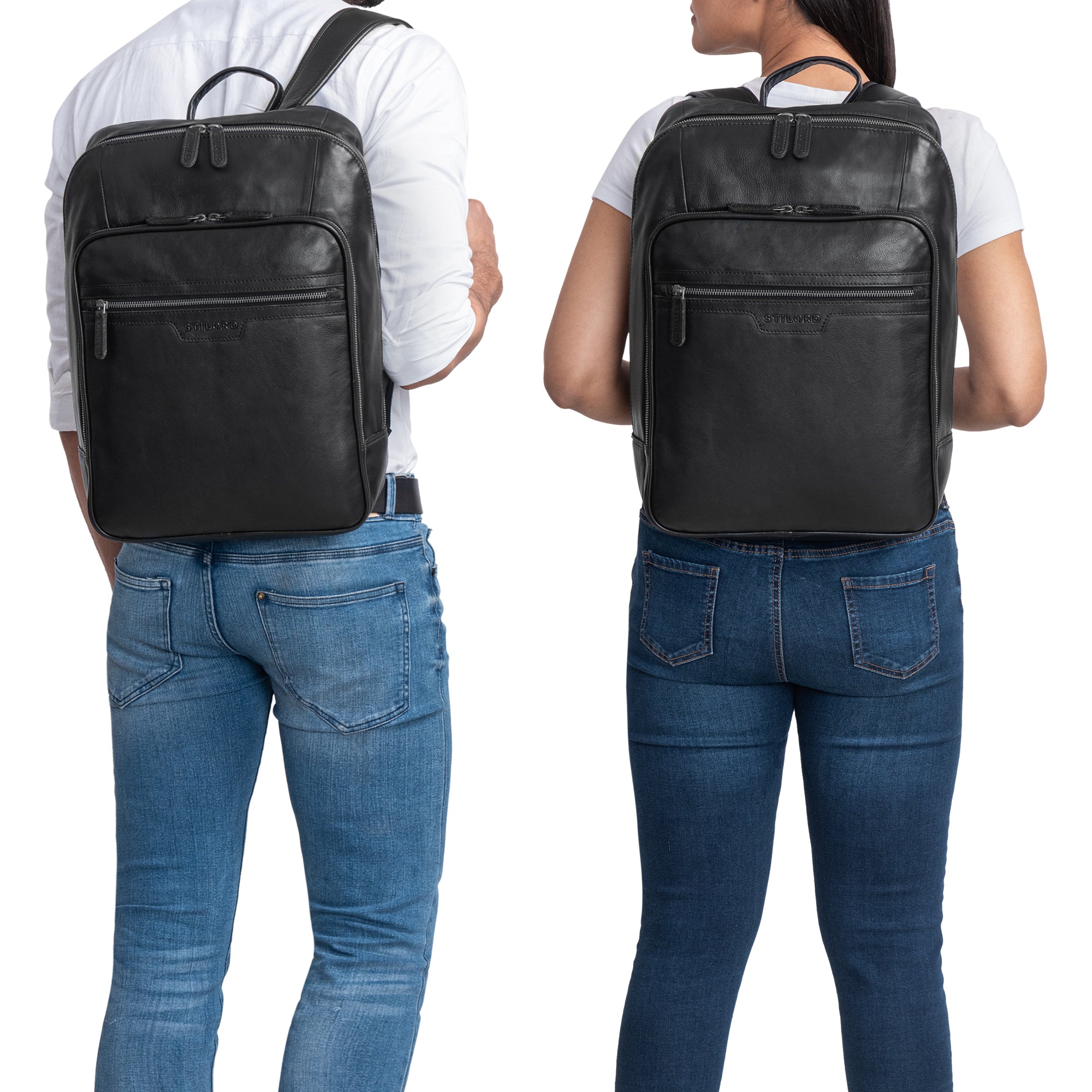 Damenrucksack leder schwarz